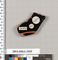 Terracotta fragment of a kylix (drinking cup), Terracotta, Greek, Attic