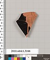 Terracotta fragment of a kylix (drinking cup), Terracotta, Greek, Attic