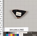 Terracotta fragment of a kylix (drinking cup), Terracotta, Greek, Attic