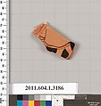 Terracotta fragment of a kylix (drinking cup), Terracotta, Greek, Attic