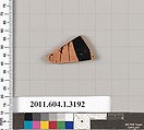 Terracotta fragment of a kylix (drinking cup), Terracotta, Greek, Attic