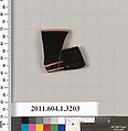 Terracotta rim fragment of a kylix (drinking cup), Terracotta, Greek, Attic