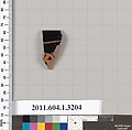 Terracotta rim fragment of a kylix (drinking cup), Terracotta, Greek, Attic