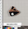 Terracotta fragment of a kylix (drinking cup), Terracotta, Greek, Attic
