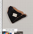 Terracotta fragment of a kylix (drinking cup), Terracotta, Greek, Attic