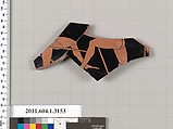 Terracotta fragment of a kylix (drinking cup), Terracotta, Greek, Attic