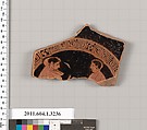 Terracotta fragment of a kylix (drinking cup), Terracotta, Greek, Attic