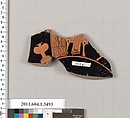 Terracotta fragment of a kylix (drinking cup), Terracotta, Greek, Attic