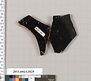Terracotta fragment of a kylix (drinking cup), Terracotta, Greek, Attic