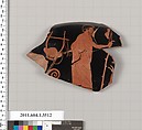 Terracotta rim fragment of a kylix (drinking cup), Terracotta, Greek, Attic