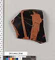 Terracotta rim fragment of a kylix (drinking cup), Terracotta, Greek, Attic