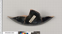 Terracotta fragment of a kylix (drinking cup), Terracotta, Greek, Attic