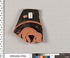 Terracotta fragment of a kylix (drinking cup), Terracotta, Greek, Attic