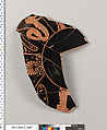 Terracotta fragment of a kylix (drinking cup), Terracotta, Greek, Attic