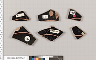 Terracotta fragments of kylikes (drinking cups), Terracotta, Greek, Attic