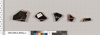 Terracotta fragments of kylikes (drinking cups), Terracotta, Greek, Attic