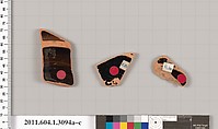 Terracotta fragments of kylikes (drinking cups), Terracotta, Greek, Attic