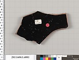 Terracotta fragment of a kylix (drinking cup), Terracotta, Greek, Attic
