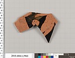 Terracotta fragment of a kylix (drinking cup), Terracotta, Greek, Attic