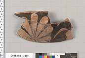 Terracotta fragment of a kylix (drinking cup), Terracotta, Greek, Attic