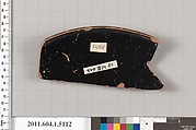 Terracotta rim fragment of a kylix (drinking cup), Terracotta, Greek, Attic