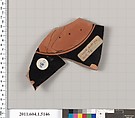 Terracotta fragment of a kylix (drinking cup), Terracotta, Greek, Attic