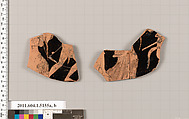 Terracotta fragments of a kylix (drinking cup), Terracotta, Greek, Attic