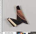 Terracotta fragment of a kylix (drinking cup), Terracotta, Greek, Attic