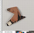 Terracotta fragment of a kylix (drinking cup), Terracotta, Greek, Attic