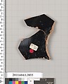 Terracotta fragment of a kylix (drinking cup), Terracotta, Greek, Attic