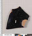Terracotta fragment of a kylix (drinking cup), Terracotta, Greek, Attic