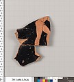 Terracotta fragment of a kylix (drinking cup), Terracotta, Greek, Attic