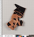 Terracotta fragment of a kylix (drinking cup), Terracotta, Greek, Attic