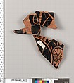 Terracotta fragment of a kylix (drinking cup), Terracotta, Greek, Attic
