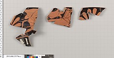Terracotta rim fragments of a kylix (drinking cup), Terracotta, Greek, Attic