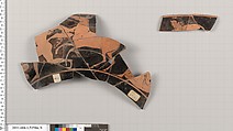 Terracotta fragments of a kylix (drinking cup), Terracotta, Greek, Attic