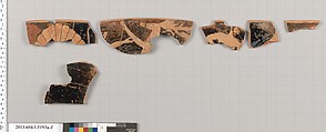 Terracotta fragments of a kylix (drinking cup), Terracotta, Greek, Attic
