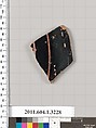 Terracotta fragment of a kylix (drinking cup), Terracotta, Greek, Attic