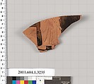 Terracotta fragment of a kylix (drinking cup), Terracotta, Greek, Attic