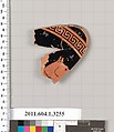 Terracotta fragment of a kylix (drinking cup), Terracotta, Greek, Attic