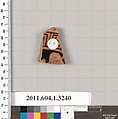 Terracotta fragment of a kylix (drinking cup), Terracotta, Greek, Attic