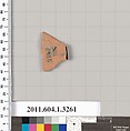 Terracotta fragment of a kylix (drinking cup), Terracotta, Greek, Attic