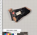 Terracotta fragment of a kylix (drinking cup), Terracotta, Greek, Attic