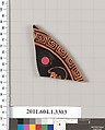Terracotta fragment of a kylix (drinking cup), Terracotta, Greek, Attic