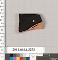 Terracotta fragment of a kylix (drinking cup), Terracotta, Greek, Attic