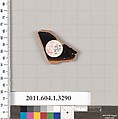 Terracotta fragment of a kylix (drinking cup), Terracotta, Greek, Attic