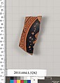 Terracotta fragment of a kylix (drinking cup), Terracotta, Greek, Attic