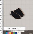 Terracotta fragment of a kylix (drinking cup), Terracotta, Greek, Attic