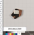 Terracotta fragment of a kylix (drinking cup), Terracotta, Greek, Attic
