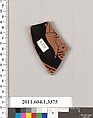 Terracotta fragment of a kylix (drinking cup), Terracotta, Greek, Attic